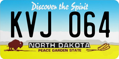 ND license plate KVJ064
