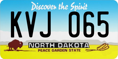 ND license plate KVJ065