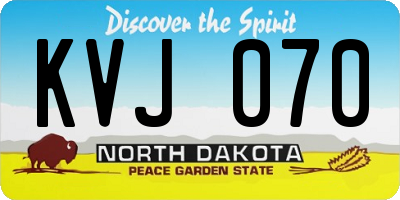 ND license plate KVJ070