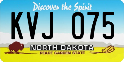 ND license plate KVJ075