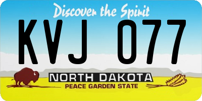 ND license plate KVJ077