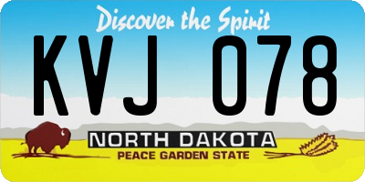 ND license plate KVJ078