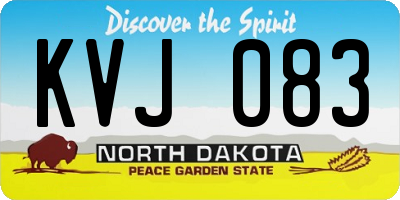 ND license plate KVJ083