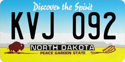ND license plate KVJ092