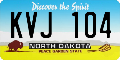 ND license plate KVJ104