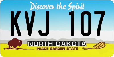 ND license plate KVJ107