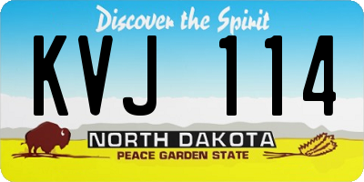 ND license plate KVJ114
