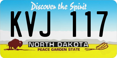 ND license plate KVJ117