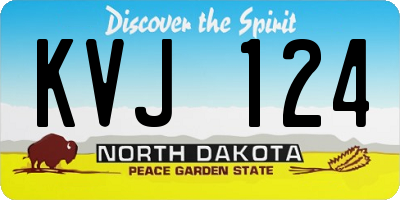 ND license plate KVJ124