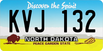 ND license plate KVJ132
