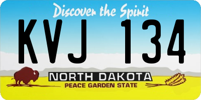 ND license plate KVJ134