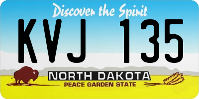 ND license plate KVJ135