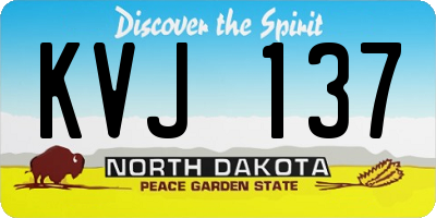 ND license plate KVJ137