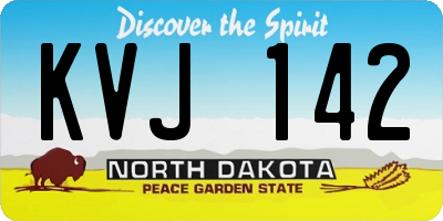 ND license plate KVJ142