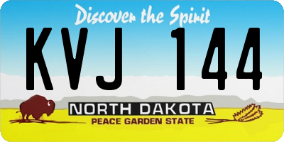 ND license plate KVJ144