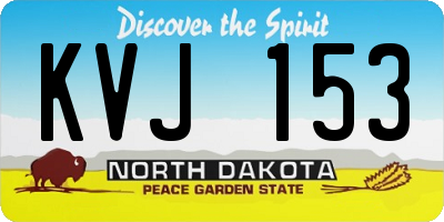 ND license plate KVJ153