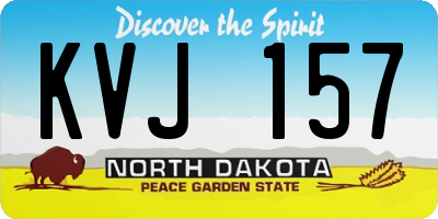 ND license plate KVJ157