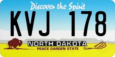 ND license plate KVJ178