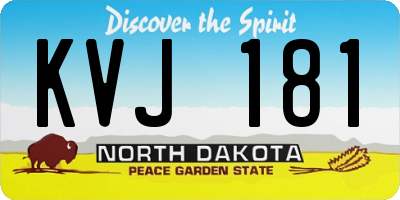 ND license plate KVJ181