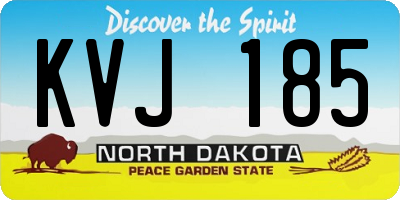 ND license plate KVJ185