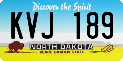 ND license plate KVJ189