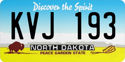 ND license plate KVJ193