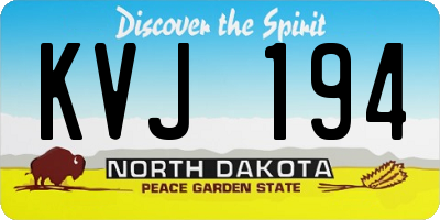 ND license plate KVJ194