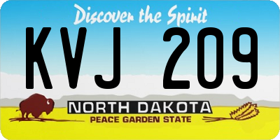 ND license plate KVJ209