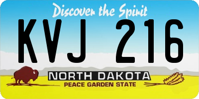 ND license plate KVJ216