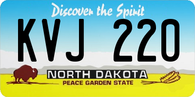 ND license plate KVJ220