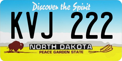 ND license plate KVJ222