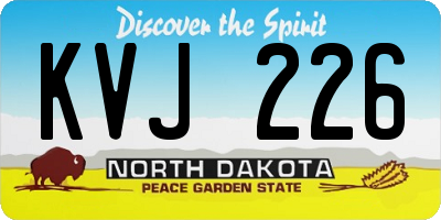 ND license plate KVJ226