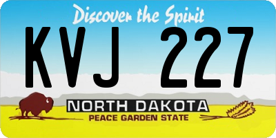 ND license plate KVJ227