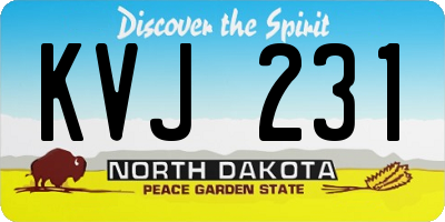 ND license plate KVJ231
