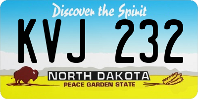 ND license plate KVJ232