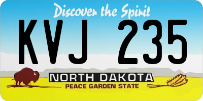 ND license plate KVJ235
