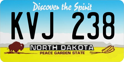 ND license plate KVJ238