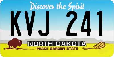 ND license plate KVJ241