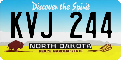 ND license plate KVJ244