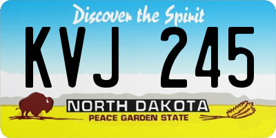 ND license plate KVJ245