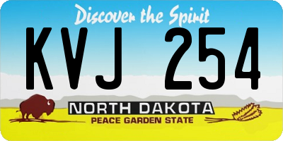 ND license plate KVJ254