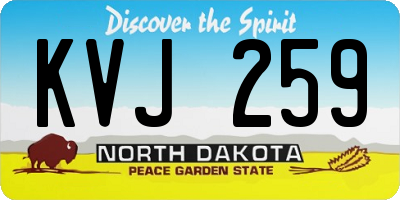 ND license plate KVJ259