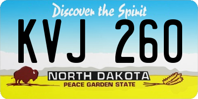ND license plate KVJ260
