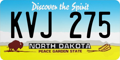 ND license plate KVJ275