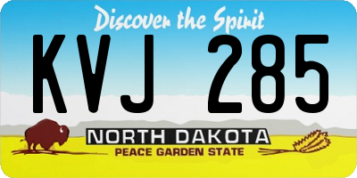 ND license plate KVJ285