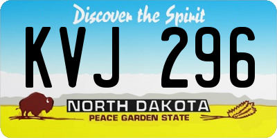 ND license plate KVJ296