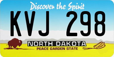ND license plate KVJ298