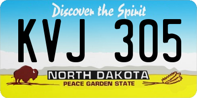 ND license plate KVJ305