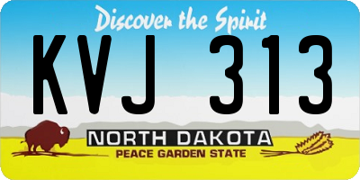ND license plate KVJ313