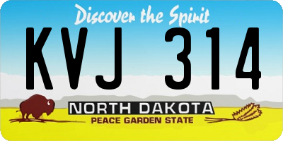 ND license plate KVJ314